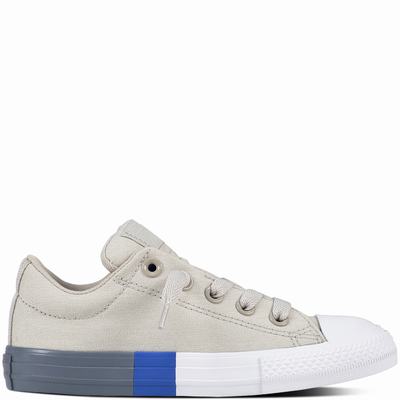 Converse Chuck Taylor All Star Street Tri-block Midsole Low Tops Kids - Grey/Dark Grey Shoes (571PESNZ)